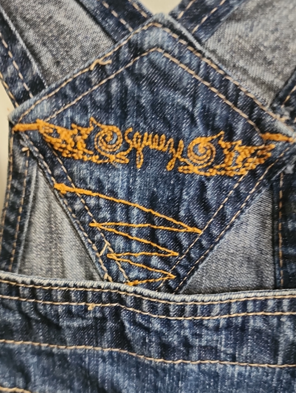 VTG Squeeze Jeans Y2K Rhinestone Bling Denim Overalls Girls Medium(10) Excellent - Picture 7 of 12